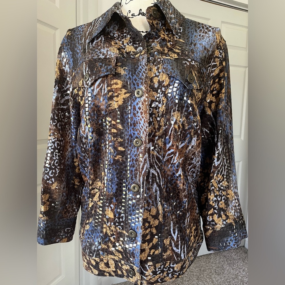 Ruby Rd. Multicolor Patterned Jacket Size 16w - image 1